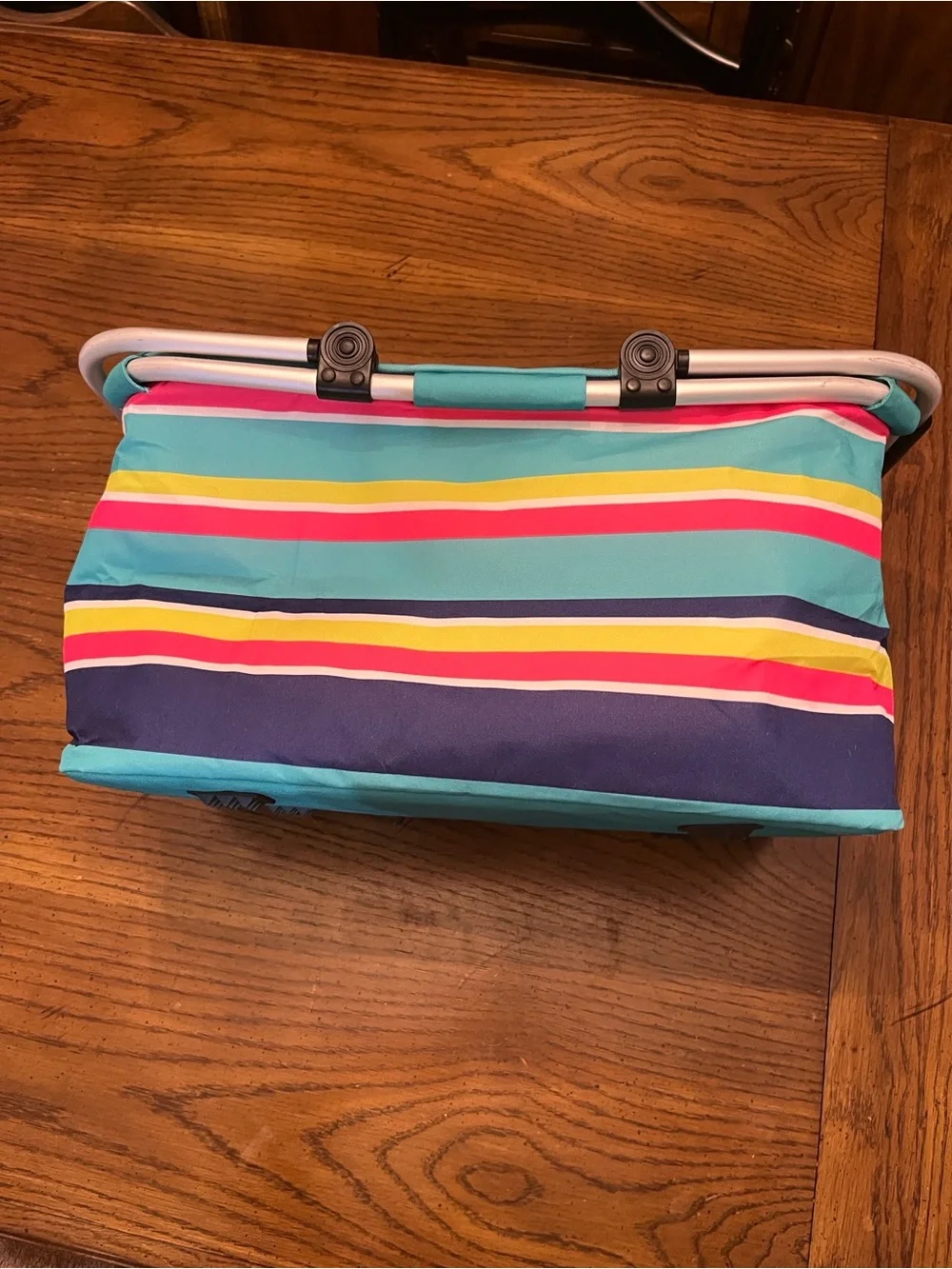 Tupperware Insulated Turquoise Picnic Basket with Watermelon Accent